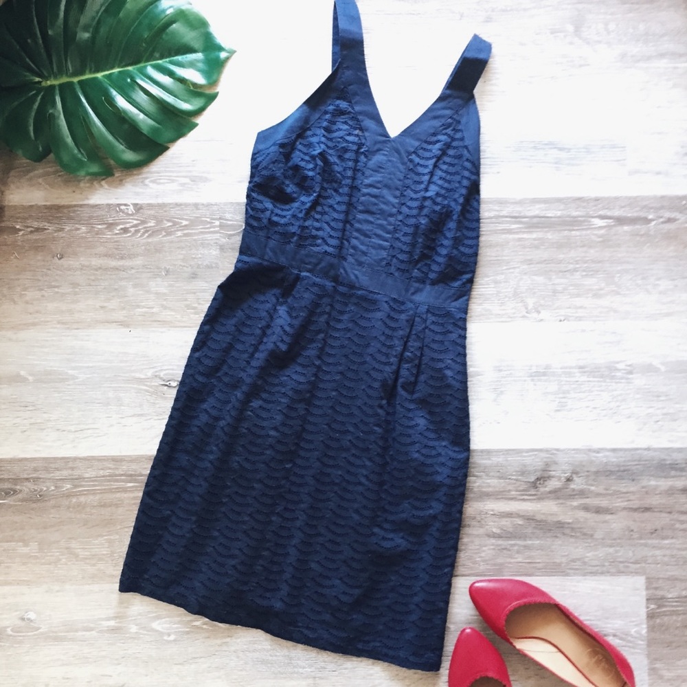 Audrey Hepburn Style Eyelet V Neck Dress